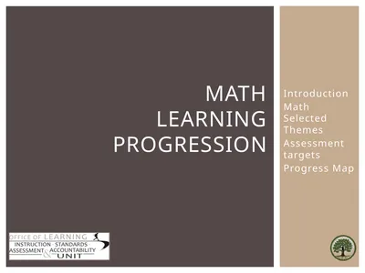 Introduction Math Selected Themes Assessment