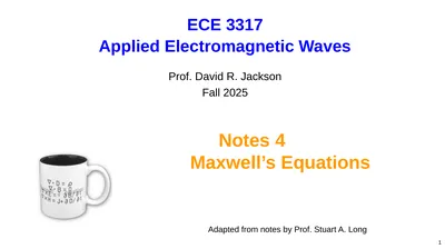 Adapted from notes by Prof. Stuart A. Long 1 Notes