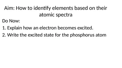 Aim: How to identify elements based on their