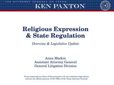 Religious Expression & State Regulation Overview &