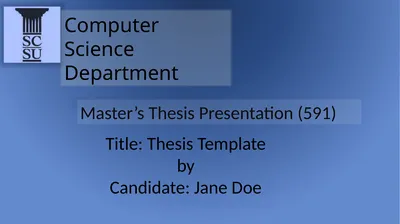 Computer Science Department Title: Thesis Template