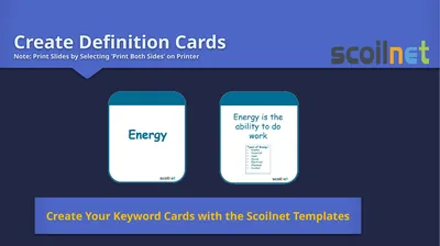 Create Definition Cards Note: Print Slides by
