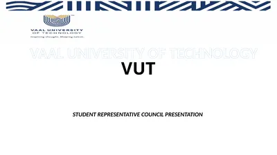 VUT STUDENT REPRESENTATIVE COUNCIL PRESENTATION