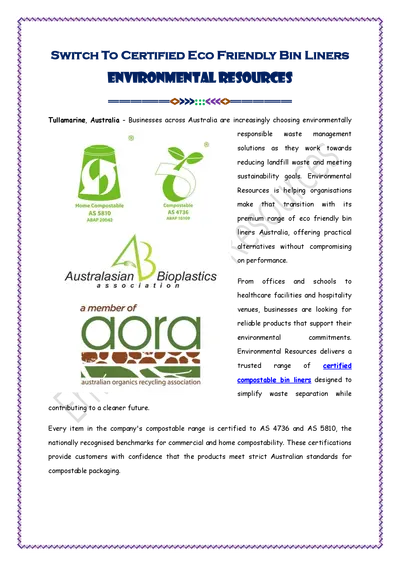 Switch To Certified Eco Friendly Bin Liners