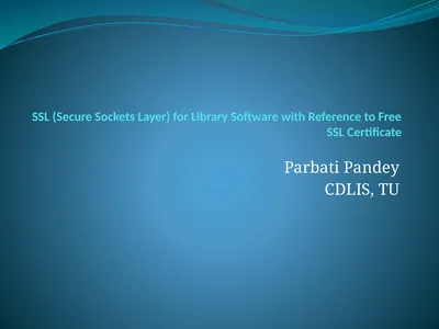 SSL (Secure Sockets Layer) for Library Software