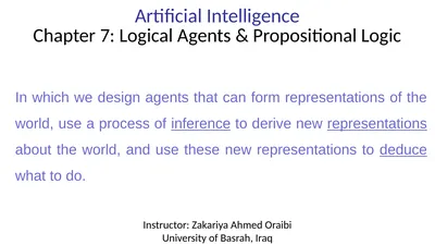 Artificial Intelligence Chapter 7: Logical Agents