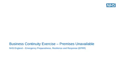 Business Continuity Exercise – Premises