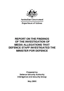 REPORT ON THE FINDINGS
