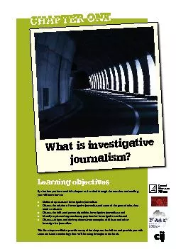 What is investigative journalism?Learning objectivesBy the time you ha