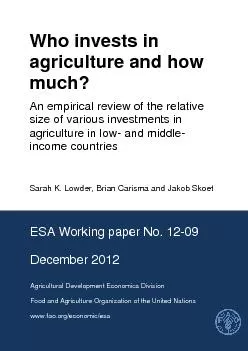 Who invests in agriculture and how much?An empirical review ofthe rela