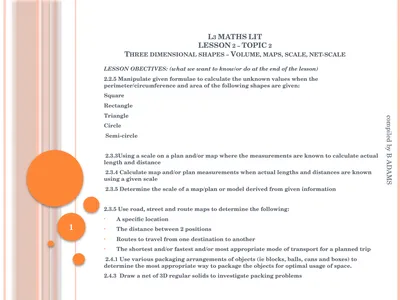 L3 MATHS LIT LESSON 2 – TOPIC 2 Three dimensional