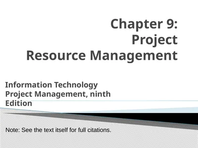 Chapter 9: Project Resource Management Note: See