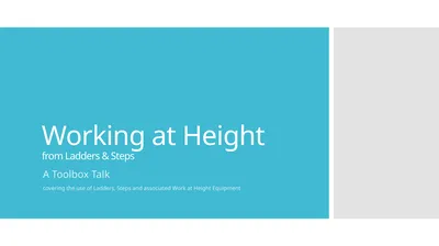 Working at Height from Ladders & Steps A Toolbox