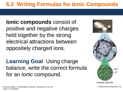 6.2 Writing Formulas for Ionic Compounds Ionic