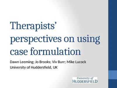 Therapists’ perspectives on using case formulation