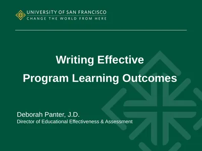 Writing Effective Program Learning Outcomes