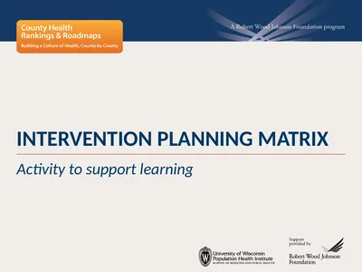 INTERVENTION PLANNING MATRIX Activity to support