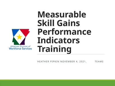 Measurable Skill Gains Performance Indicators