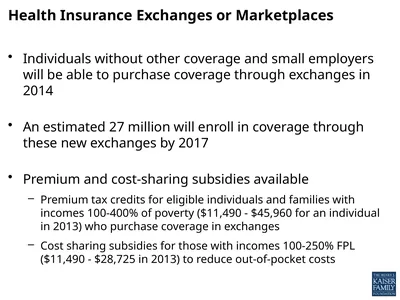 Individuals without other coverage and small