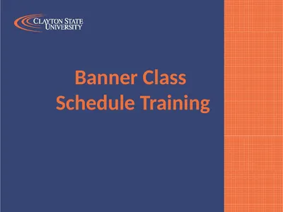 Banner Class Schedule Training SSASECT Section
