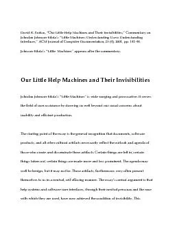 David K. Farkas, “Our Little Help Machines and Their Invisibiliti