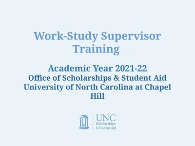 Work-Study Supervisor Training Academic Year