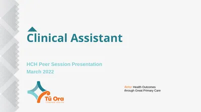 Clinical Assistant HCH Peer Session Presentation