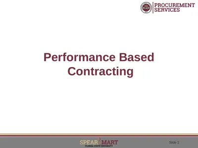 Performance Based Contracting Adopting A