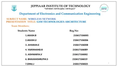 1 Subject Name: wireless network Presentation