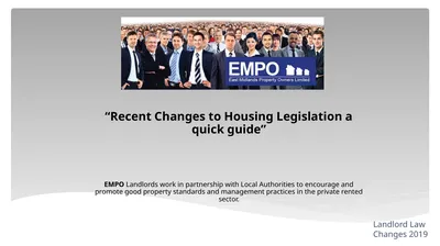 “Recent Changes to Housing Legislation a quick