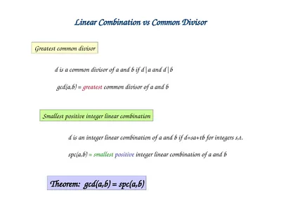 Linear Combination vs Common Divisor Greatest