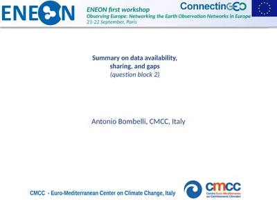 Summary on data availability, sharing, and gaps