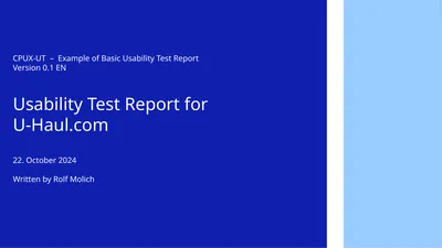 CPUX-UT – Example of Basic Usability Test Report