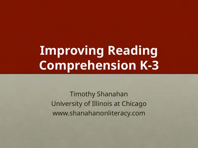 Improving Reading Comprehension K-3 Timothy