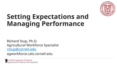 Setting Expectations and Managing Performance