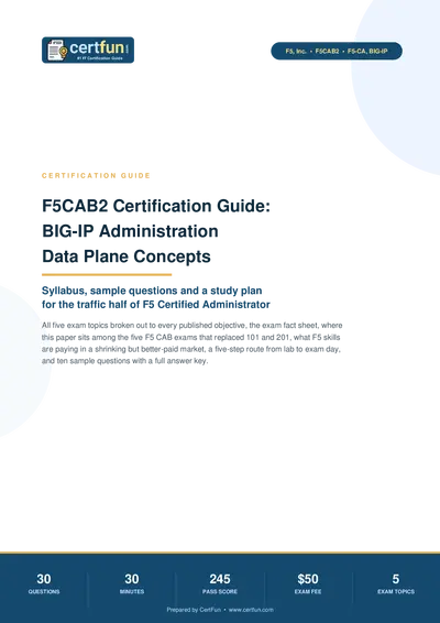 F5CAB2 Certification Guide: BIG-IP Administration Data Plane Concepts