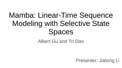 Mamba: Linear-Time Sequence Modeling with