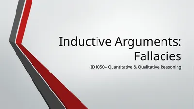 Inductive Arguments: Fallacies ID1050–