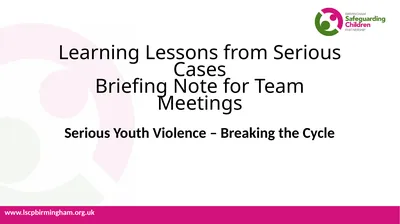 Learning Lessons from Serious Cases Briefing Note