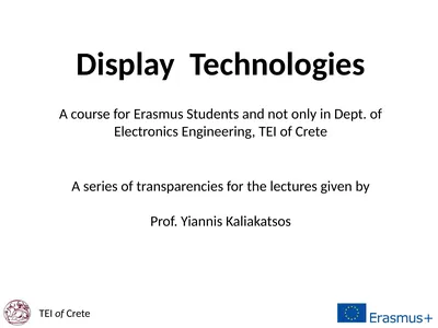 Display Technologies A course for Erasmus Students