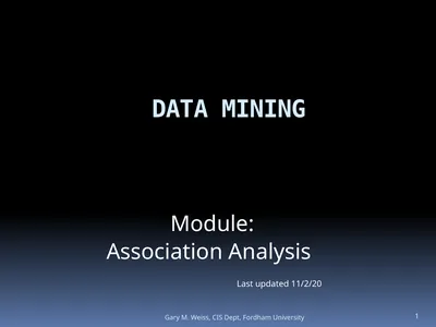 1 Module: Association Analysis Last updated