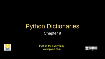 Python Dictionaries Chapter 9 Python for Everybody