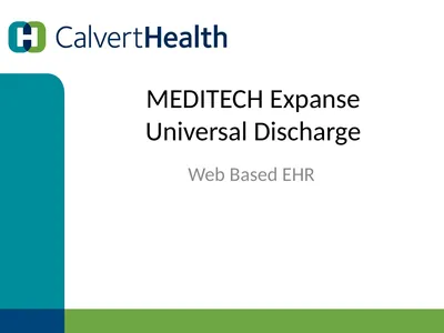 MEDITECH Expanse Universal Discharge Web Based EHR
