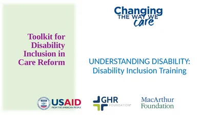 UNDERSTANDING DISABILITY: Disability Inclusion