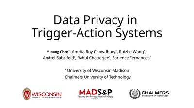 Data Privacy in Trigger-Action Systems Yunang