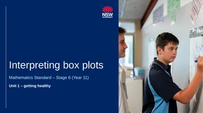 Interpreting box plots Mathematics Standard –