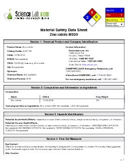 Material Safety Data SheetZinc iodide MSDS