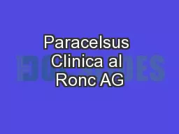 Paracelsus Clinica al Ronc AG