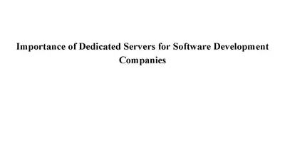 Software Development Dedicated Servers