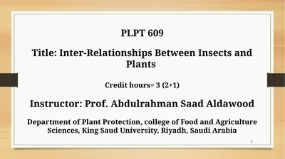 PLPT 609 Title: Inter-Relationships Between